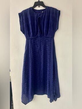 ba&sh INAIA asymmetrical midi dress with keyhole detail Blue size small